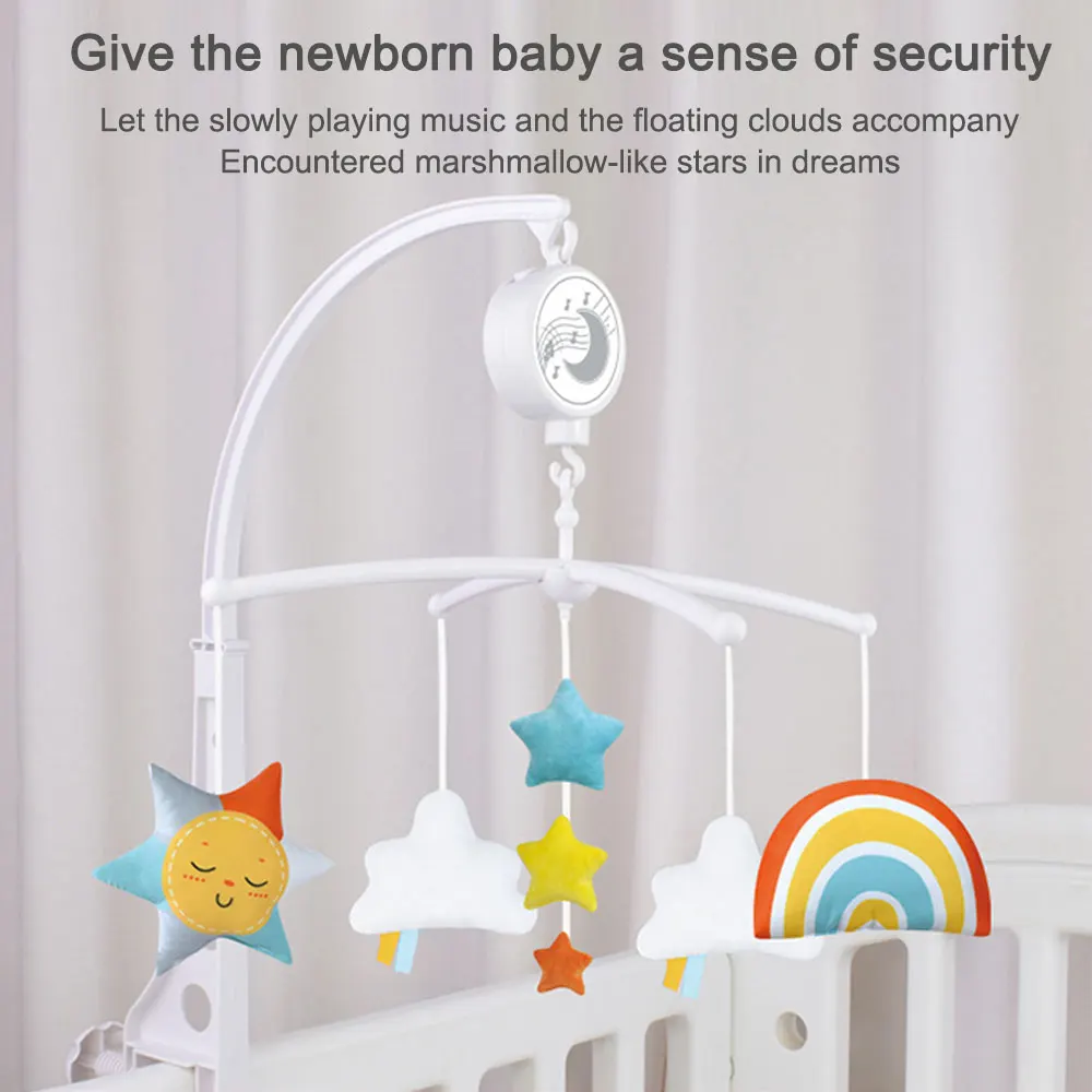 

Newborn Infant Rattle Baby Crib Mobile Musical Case Night Light Rotate Appease Sleeping Toys Home Accessories Baby Bed Bell