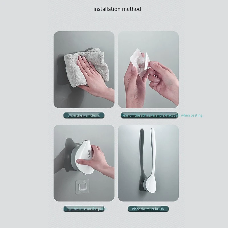 

2 Pack Toilet Bowl Cleaning Brush and Holder Set,Toilet Brush Wall Mounted for Bathroom Storage and Organization