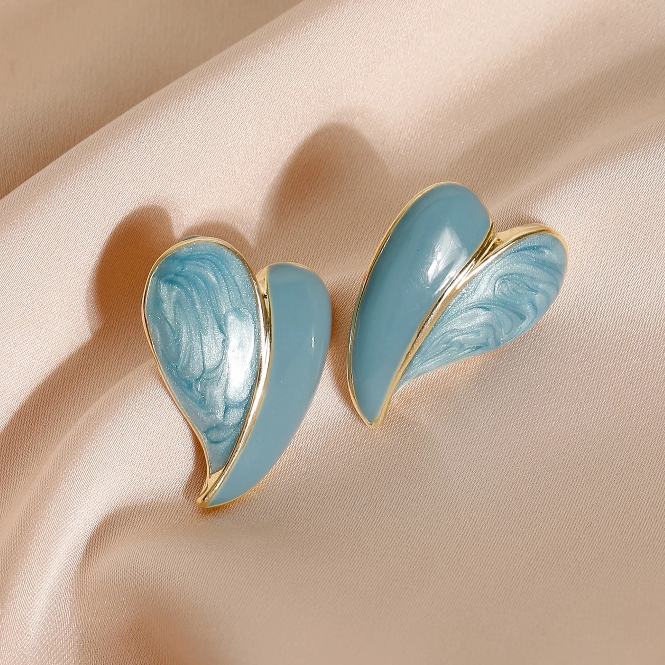 Романтические милые дизайнерские серьги-подвески Morandi цвета масляного синего сердца для женщин эффектные корейские модные ювелирные издел...