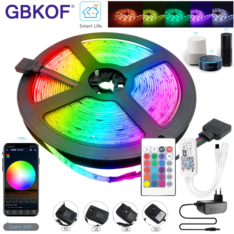 RGB Светодиодная лента 15 м светильник та 5050 SMD 2835 5 10 12 В постоянного тока