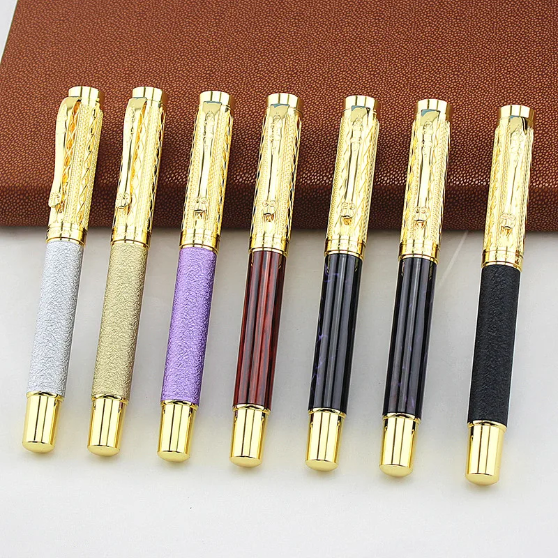 Роскошная металлическая шариковая ручка с черно-золотым зажимом 8026 подарочным