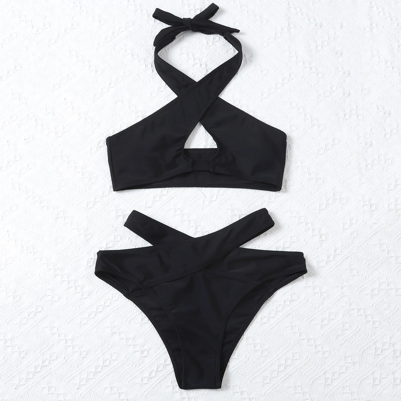 Бесплатная доставка Для женщин бандо Бикини Бандаж бикини с оборками Разделение