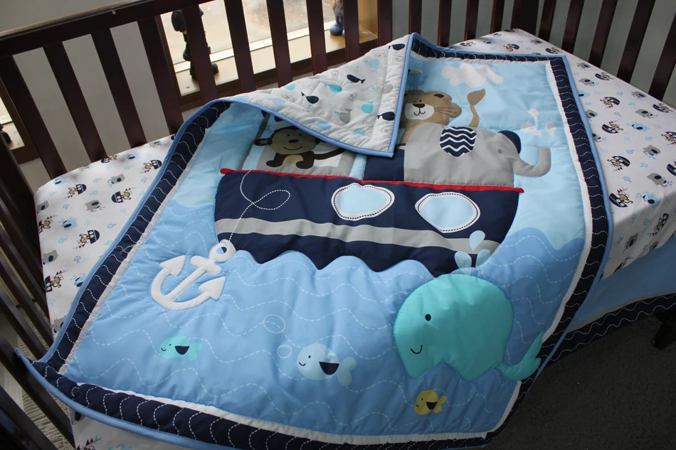 8 шт. Детские Постельное белье для мальчиков голубого и лазурного цвета океана