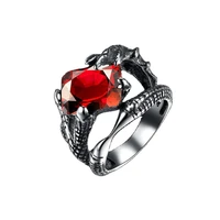 loredana stylish top titanium steel ring red zircon empire claw shaped stainless steel ring for men and women holiday gifts