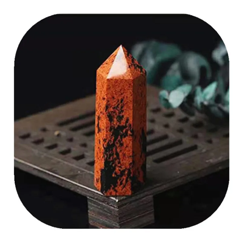 

Красная Обсидиановая палочка из натуральных камни, минералы, кристаллы, лечебные драгоценные камни, рейки для украшения дома, драгоценные к...