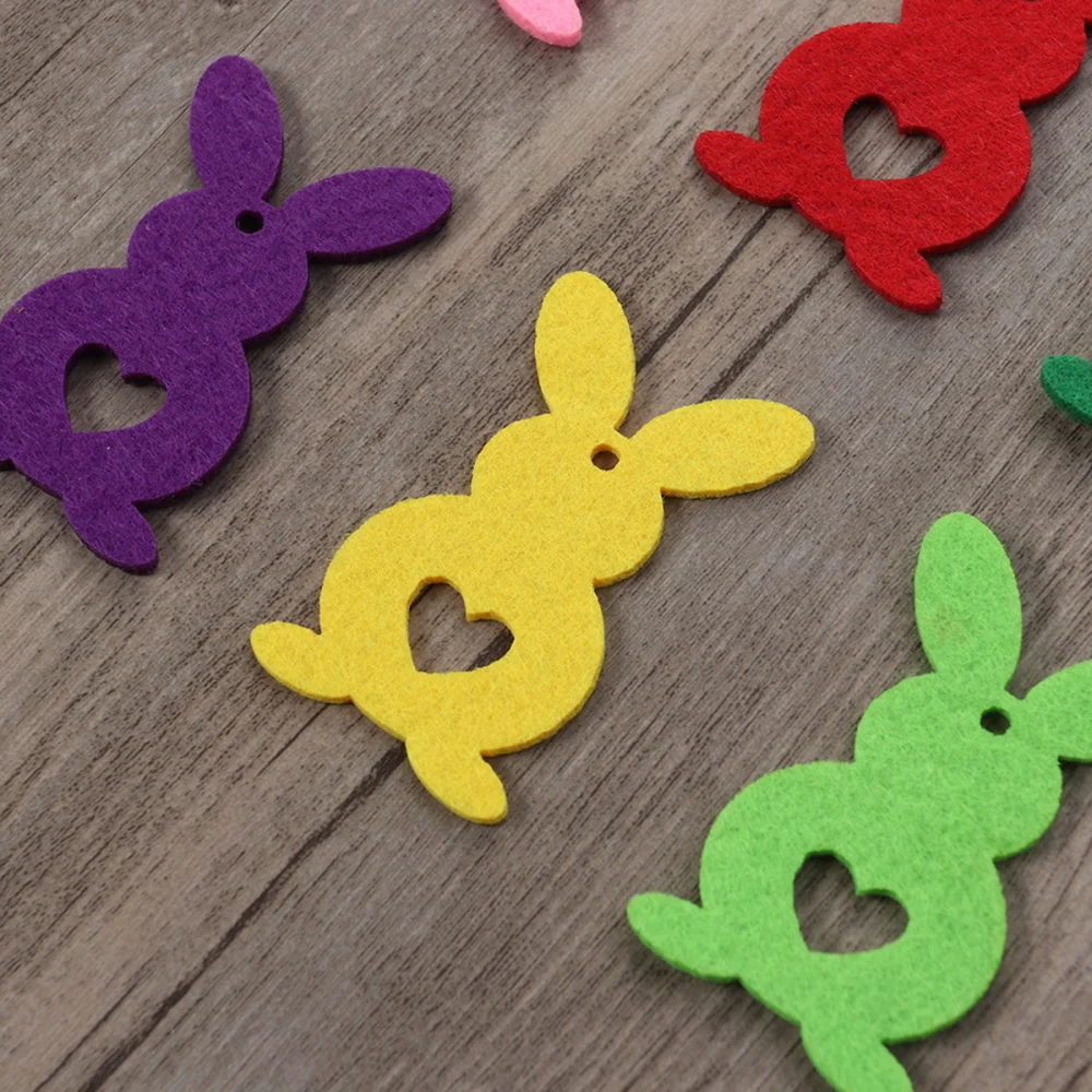 

20pcs Easter Bunny Decorations Festive Rabbit Ornaments DIY Non-woven Patches for Gift Bag Clothing