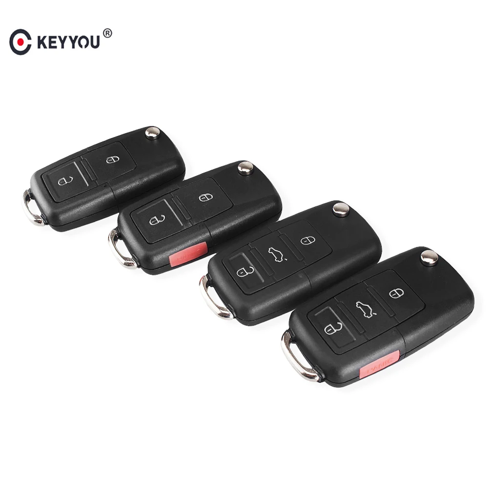 

KEYYOU 20pcs/lot Folding Car Remote Flip Key Shell Case Fob For Vw Jetta Golf Passat Beetle Polo Bora MK4 Seat Altea Skoda