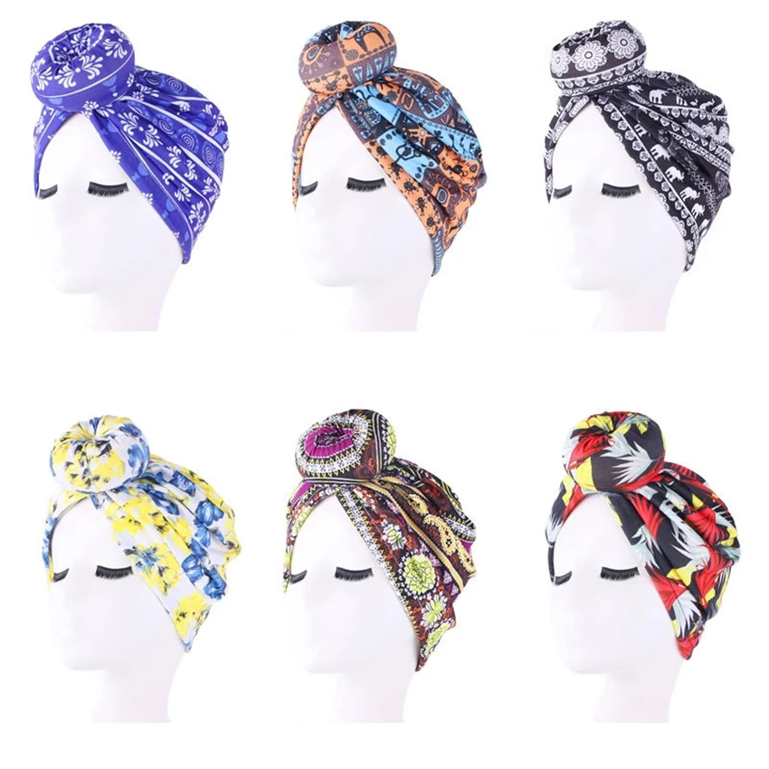 Хлопковая повязка на голову с узлом Африканский Дашики принт африканские