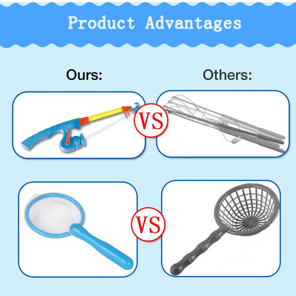 Игрушки для рыбалки с рыболовной удочкой и сеточкой набор игрушек Монтессори