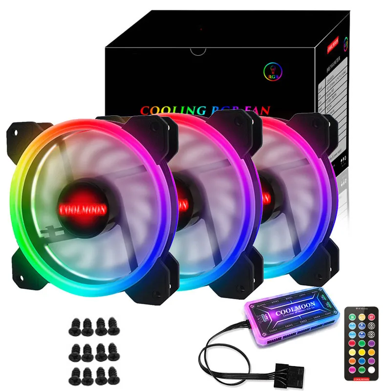 COOLMOON GUANGMANGRGB чехол для компьютера PC охлаждающий вентилятор RGB Настройка 120 мм