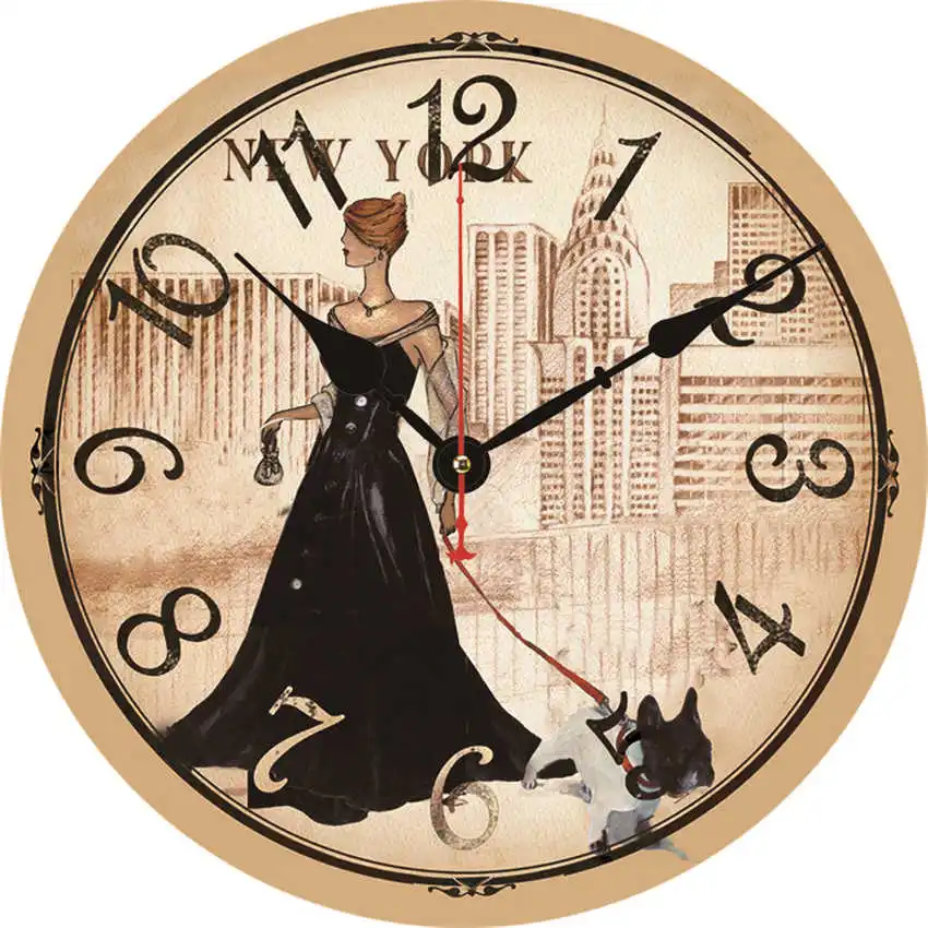 Woman Clock T Антикварные настенные часы, кухонные часы, потертые Ретро часы для декора кухни, Новое поступление - Цвет: Woman Clock T