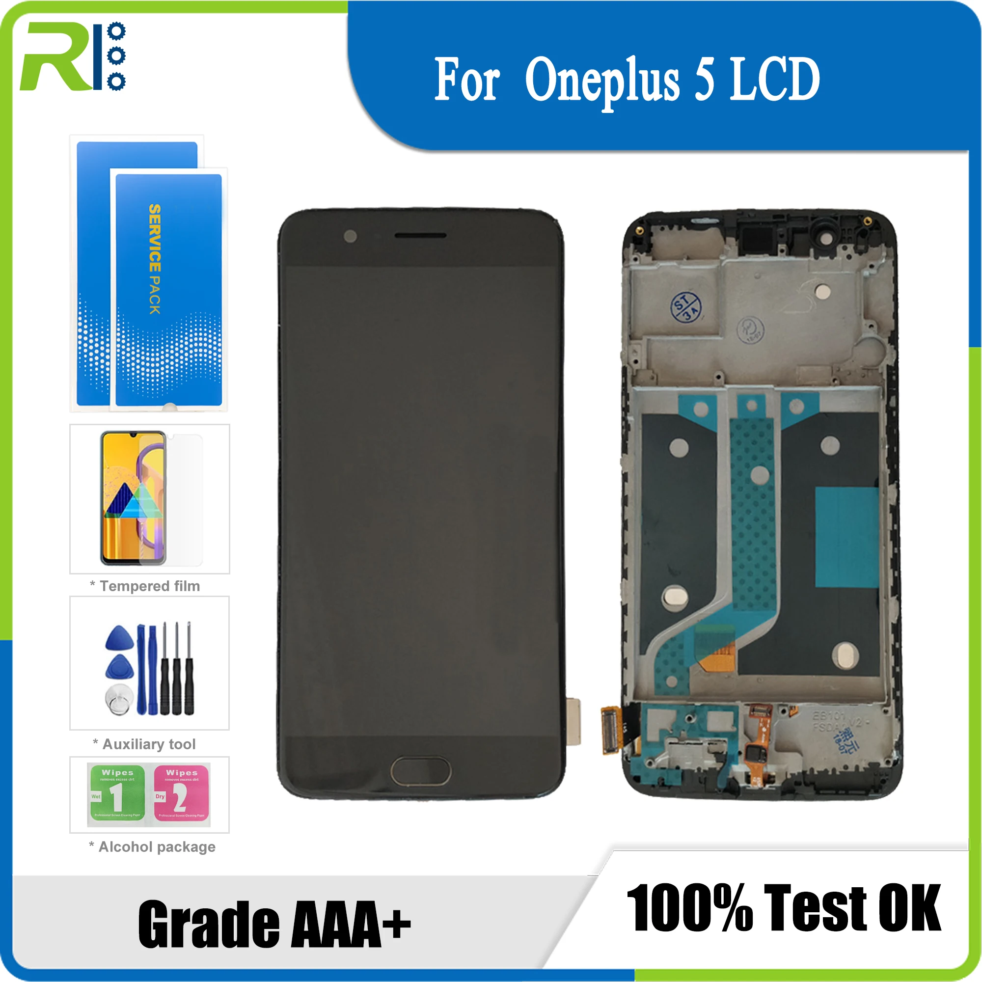 

100% протестированный Oneplus 5 ЖК-дисплей, сенсорная панель Полная сборка Oneplus 5 A5000 пять дисплей дигитайзер ЖК + рамка