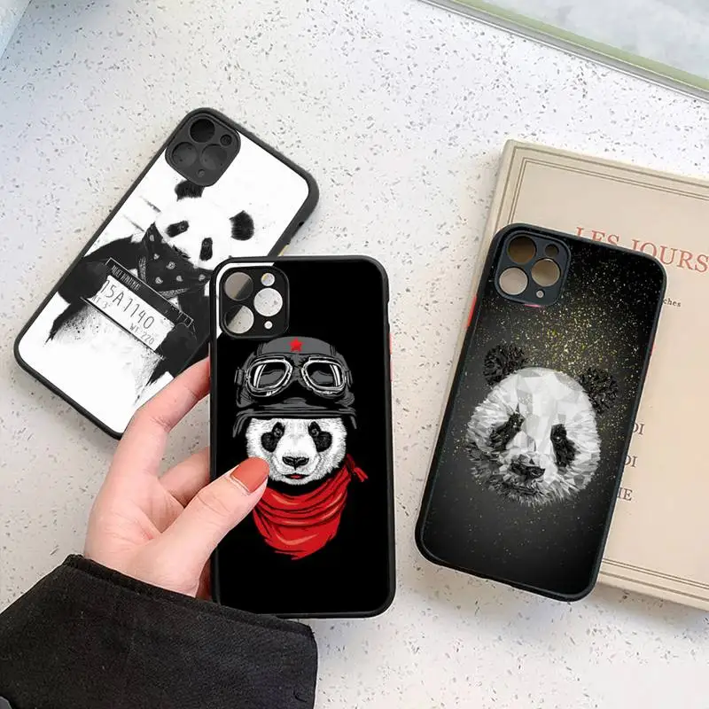 

Cute panda lovely animal Phone Case Matte Transparent for iPhone 7 8 11 12 s mini pro X XS XR MAX Plus cover funda