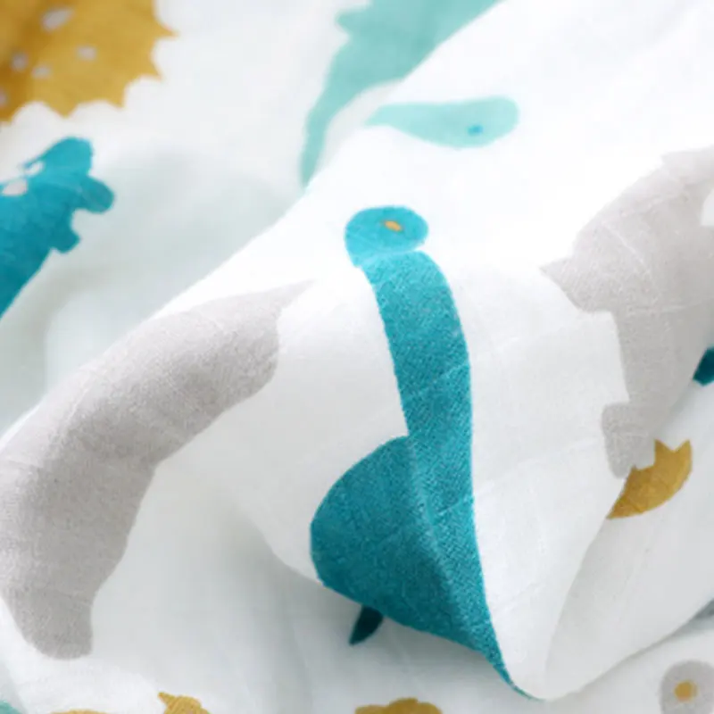 

Baby Muslin Swaddle Blanket 4 Layer Newborn Baby Wrap Summer Blanket Soft&Breathable Baby Stroller Blanket 43 X 47 Inch