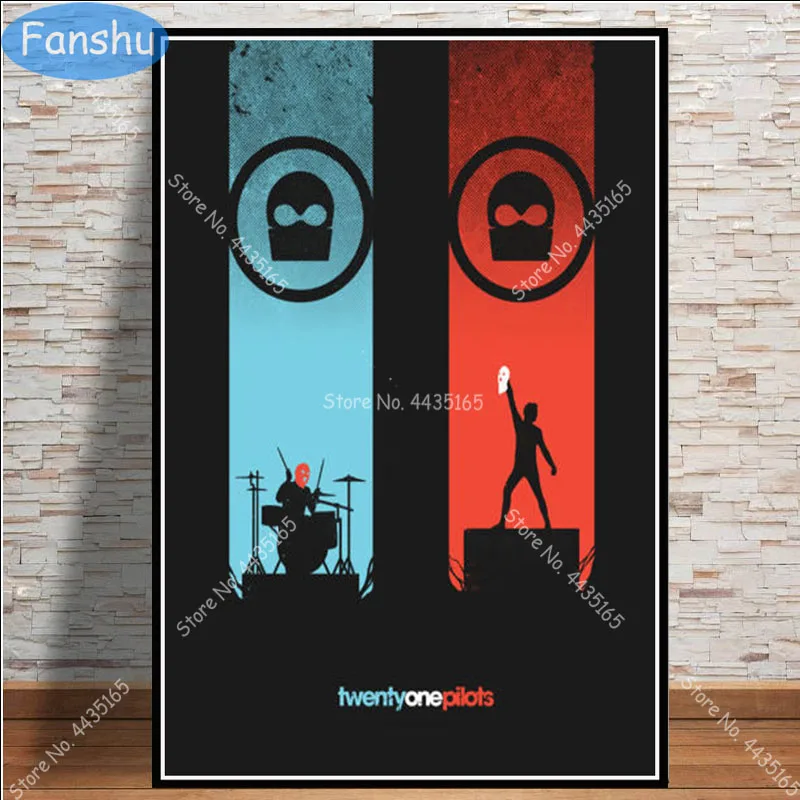 Художественный плакат плакаты с изображением музыкальной группы Twenty One Pilots