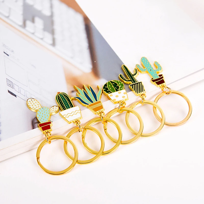 Брелоки в форме кактуса для женщин суккулентов горшке суккулента креативные