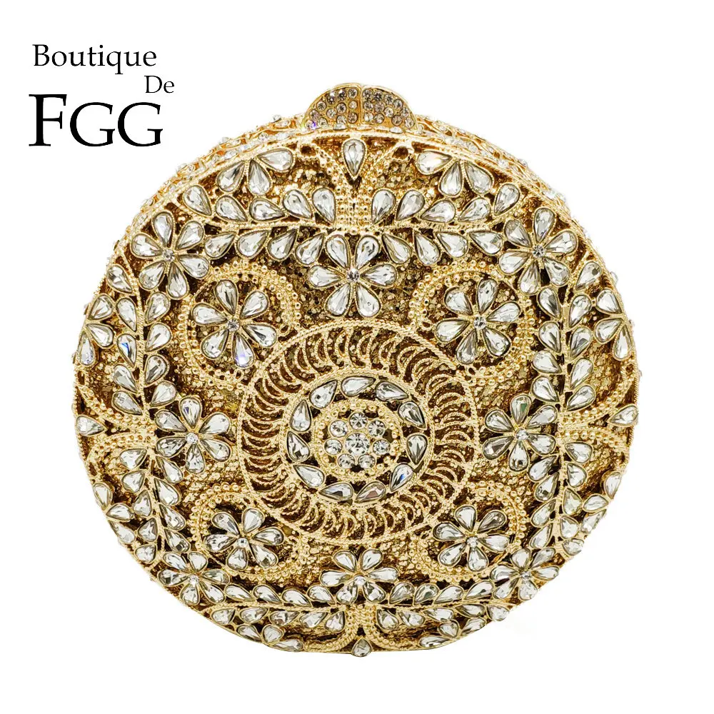 Женский винтажный клатч Boutique De FGG круглая ажурная вечерняя сумочка минодьер в