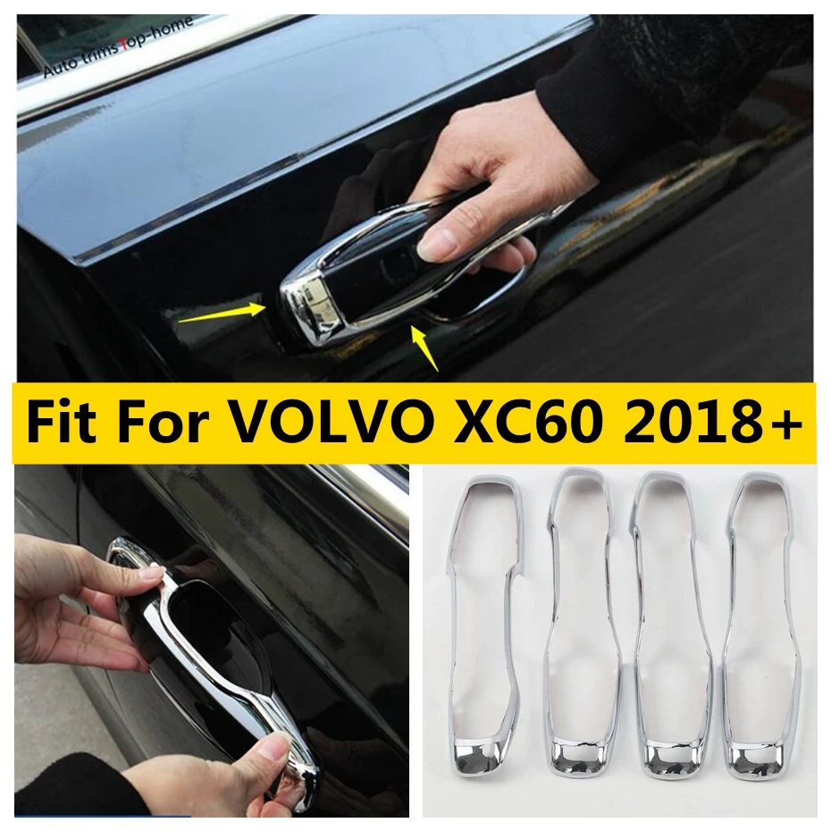 

Yimaautotrims Exterior Kit Fit For VOLVO XC60 2018 2019 2020 2021 ABS Chrome Car Door Doorknob Handle Frame Cover Trim