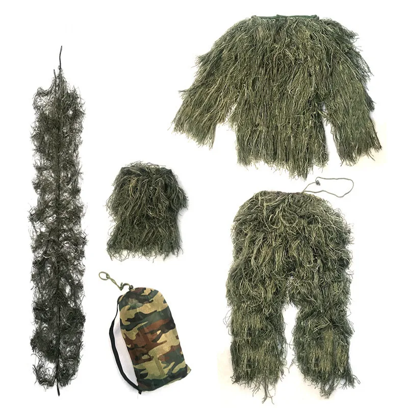 Детский Камуфляжный костюм Ghillie из 5 предметов для охоты в стиле милитари