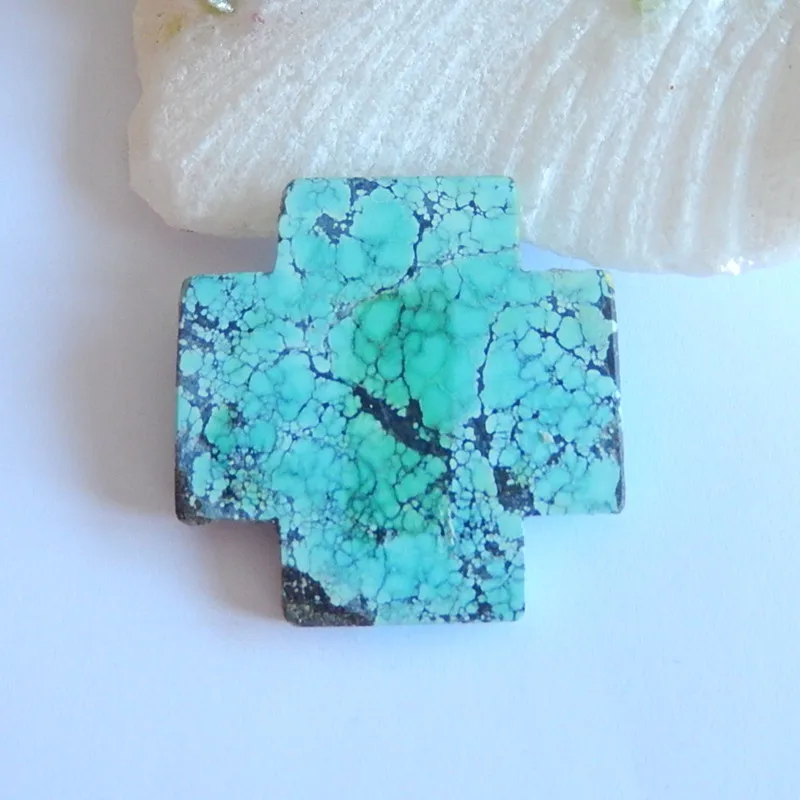 Натуральный драгоценный камень крест Бирюза Кулон Кабошоны бисер подарок на