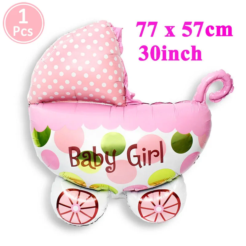 16 дюймов Baby Shower Фольга воздушные шары BabyShower вечерние украшения его для мальчиков и девочек с изображением слона Пол раскрыть игры с надписью Oh Baby столовых принадлежностей - Цвет: pink baby carriage