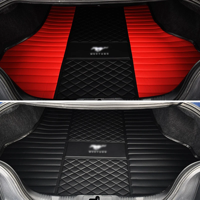 

Leather Trunk Mats Anit-dirty Waterproof Protiection Pads For 2015-2020 Ford Mustang 2.3T 5.0 Car Interior Accessories