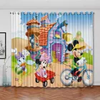 Светонепроницаемые шторы с 3D изображением Микки и Минни Маус, занавески для спальни, гостиной, кухни, компьютерной комнаты, украшение для дома, детские подарки