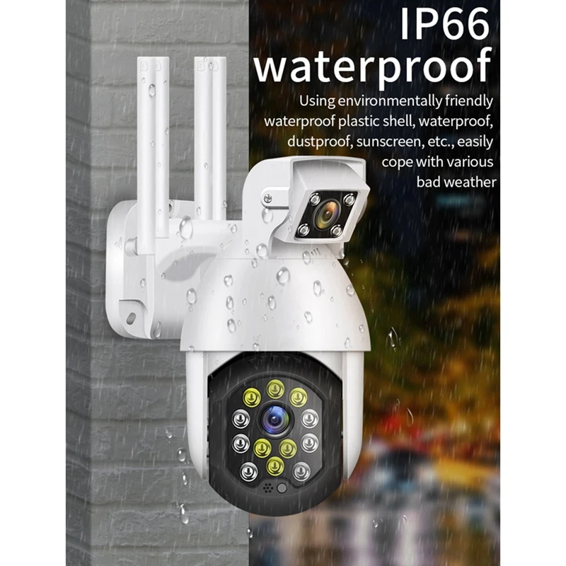 

Hot 1080P Dual Lens IP Camera CCTV Security Wireless Outdoor Waterproof Home PTZ IR WIFI