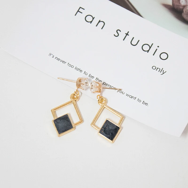 Серьги новые Модные полые геометрические Четырехсторонние Висячие длинные