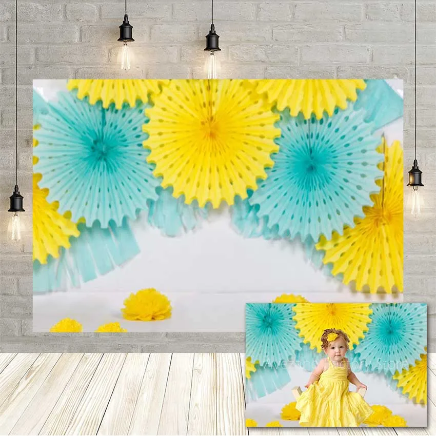 

Avezano фон для студийной съемки портретный фон для фотосъемки день рождения детей цвет желтый, синий; размеры 34–43 цветок настенный фон для фот...