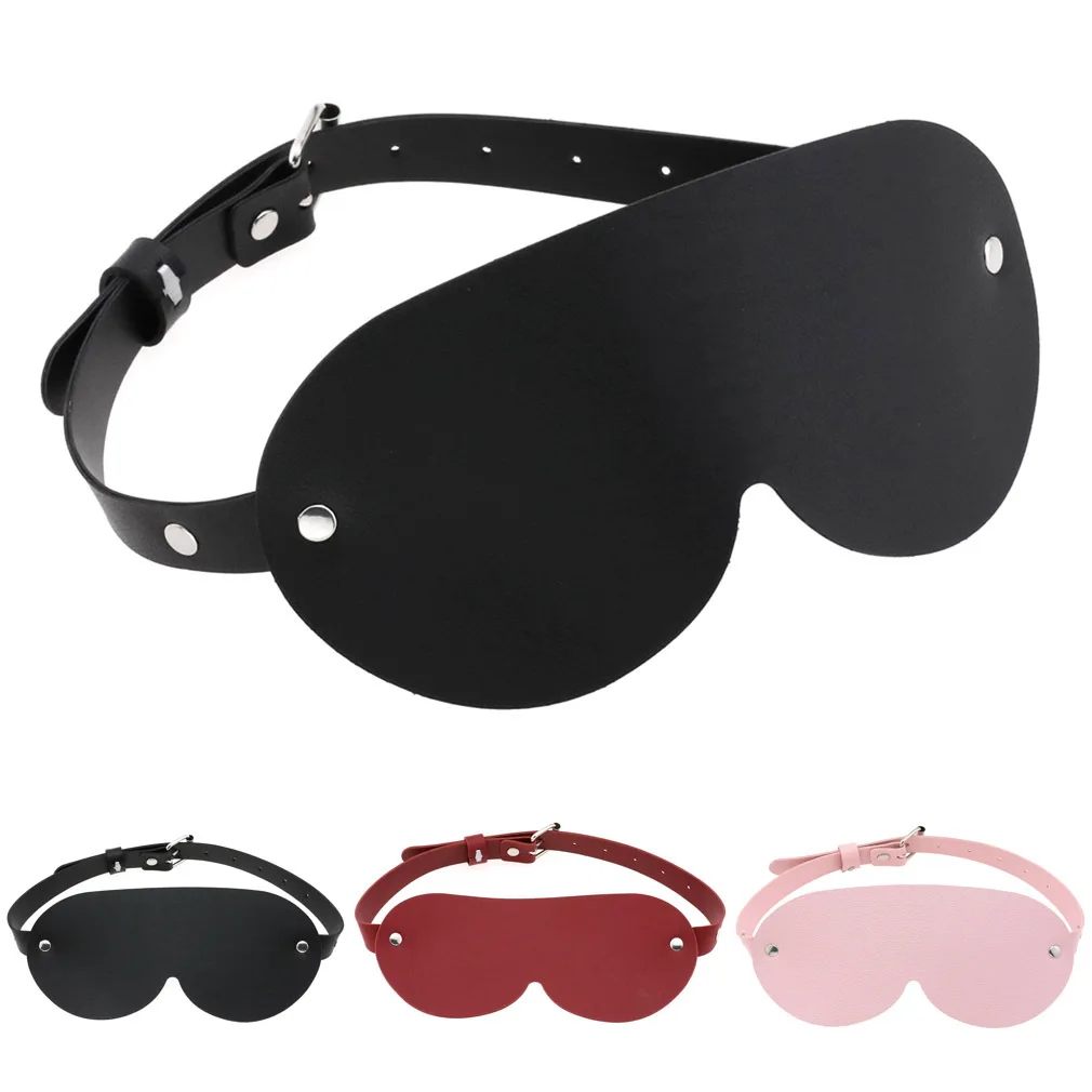 

Sexy Ladies PU Leather Mask Punk Gothic Cosplay Blindfold Masquerade Halloween Carnival Fancy Party Couple Sleep Black Eye Masks