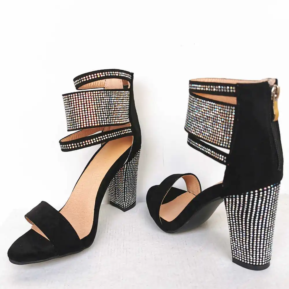 

2021 new Ins diamond super thick heel Roman super high heel large nightclub sexy women's sandal