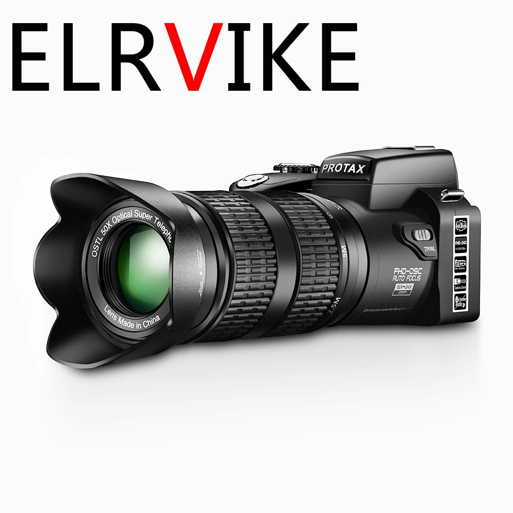 Цифровая камера ELRVIKE HD POLO PROTAX D7100 Профессиональная зеркальная видеокамера с