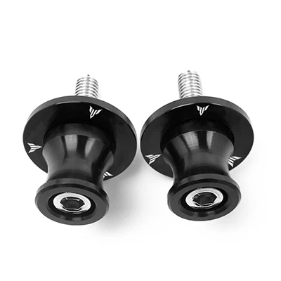 Черный M6 для Yamaha MT-09 MT07 Tracer MT03 MT10 MT01 аксессуары для мотоциклов CNC алюминиевый маятник Катушки слайдер винт с логотипом - Цвет: Черный