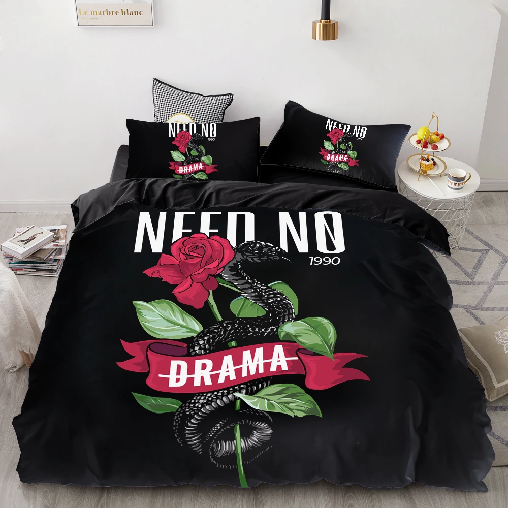 

3D Bedding Set AU Custom/Europe,Duvet Cover Set USA Queen/King,Quilt/Blanket Cover Set,Bedclothes Red Rose Mr&Mrs For Wedding