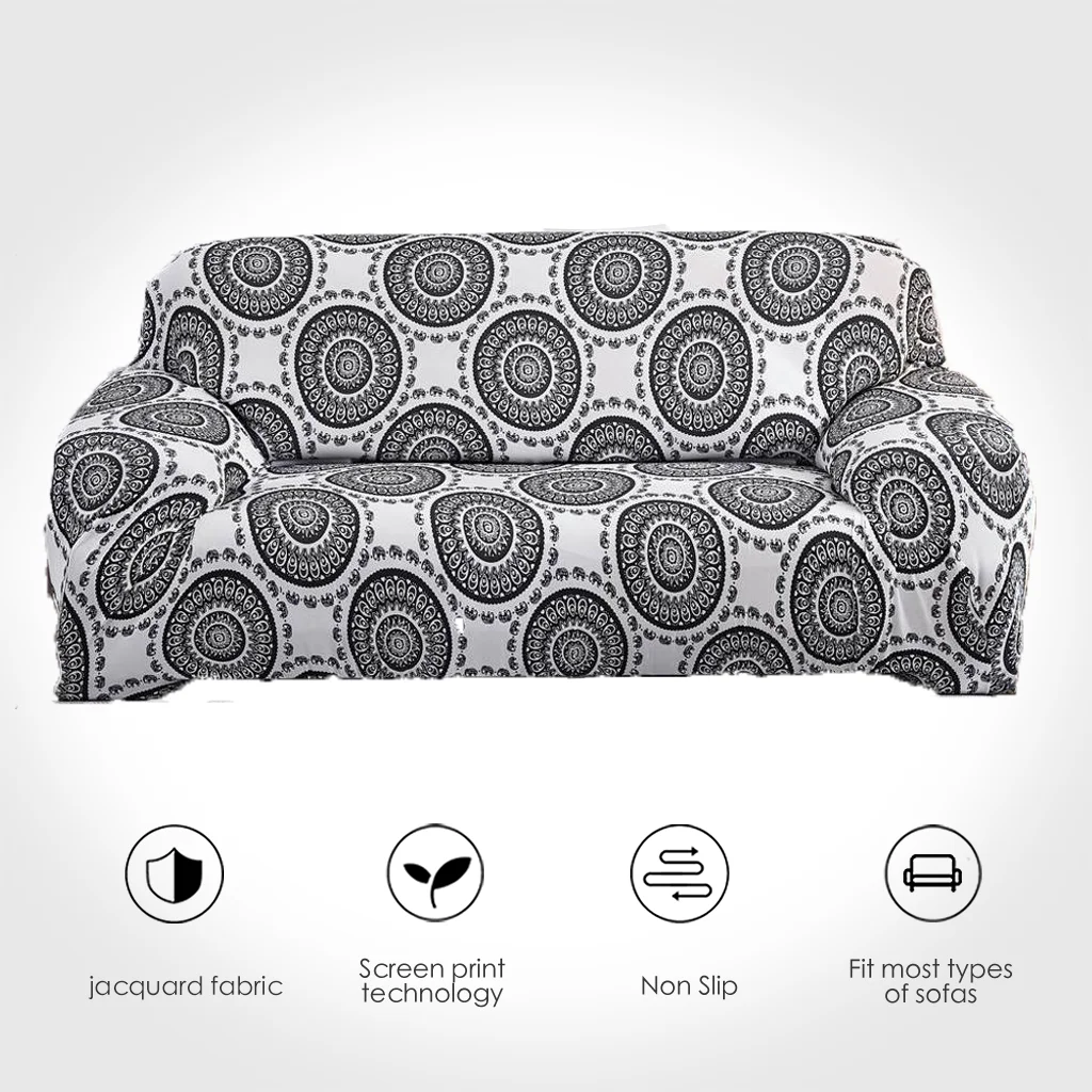 Geometric Colorful Printing Sofa Cover Elastic Slipcovers Anti-dirty Couch Funiture Towel All Wrap | Дом и сад
