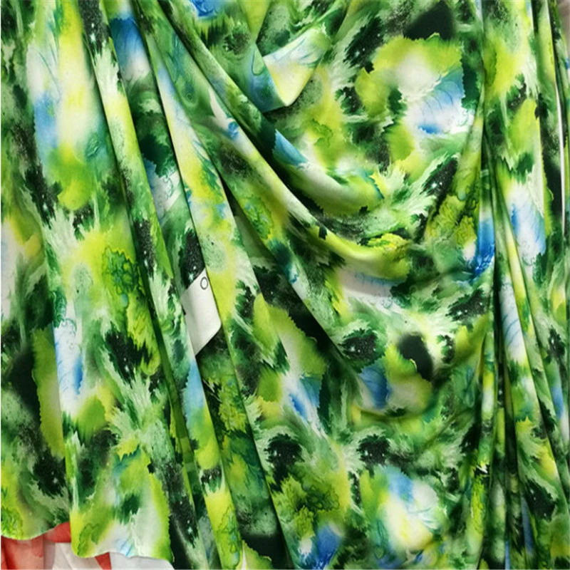 All round elastic impervious knitted milk silk printed fabric for sewing cheongsam Latin stage performance clothing | Дом и сад