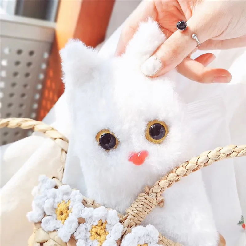 

For Samsung M31s Warm Plush Cute Cat Case Pure Color Animal Phone Bag Cat Ear Silicone Cover For Samsung Galaxy M31s 6.5inch