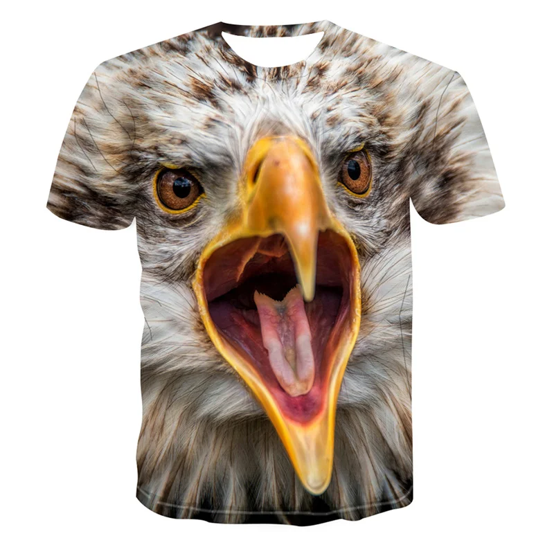 

Eagle's Nestling 3d Printed T-Shirt 2021 Summer New Chic Tshirt For Men Adorable Fledgling Children Short Sleeve Tees Tops 4XL