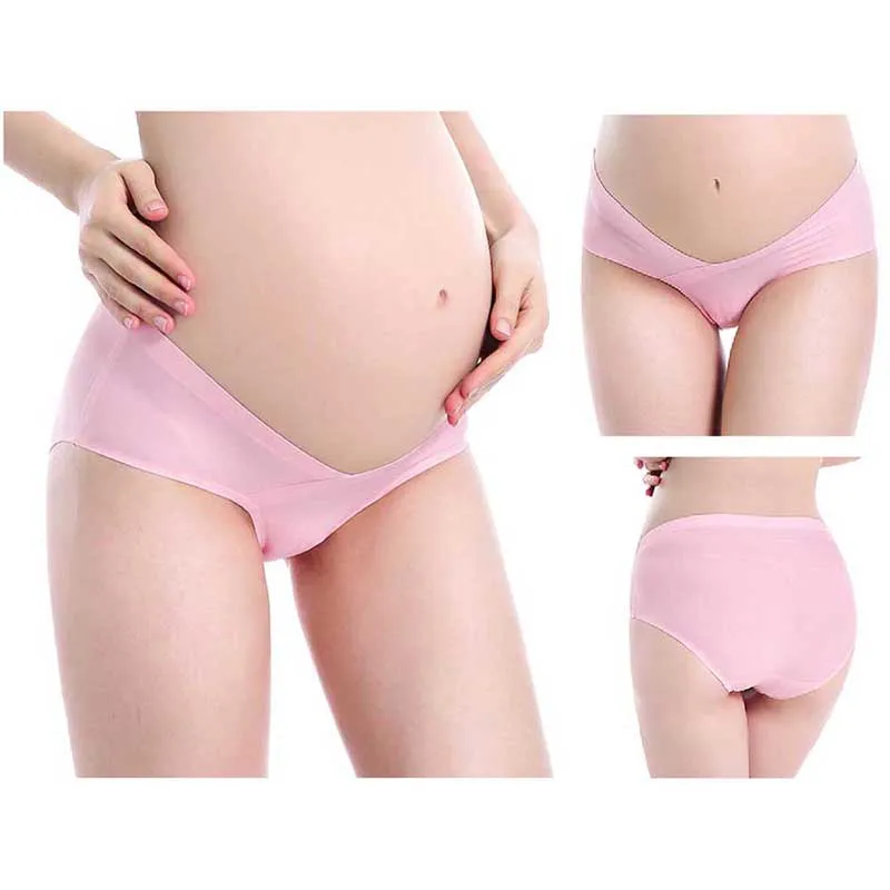 

Women Clothing Pregnant Cotton U-Shaped Low-waist Underwear Seamless Soft Care Abdomen Underwear Pregnancy Panties Lingerie