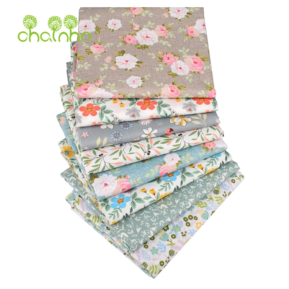 Chainho Цветочная серия саржевая хлопчатобумажная ткань с принтом Лоскутная Ткань