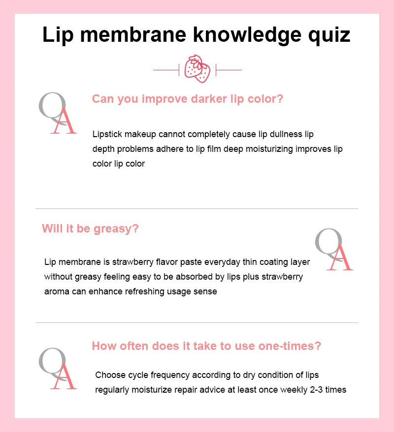 

Strawberry Moisturizing Lip Mask Dead Skin Remove Anti-chapped Lip Wrinkles Lip Care Autumn/Winter Skin Care Lip Blam TSLM2
