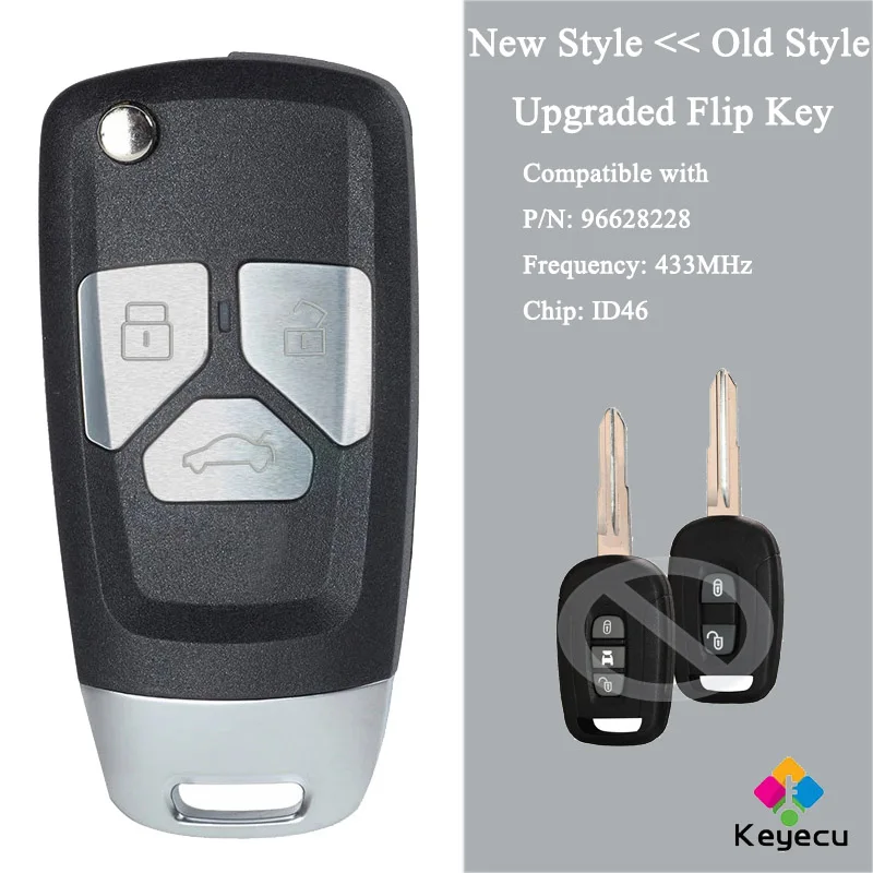Пульт дистанционного управления KEYECU для Chevrolet Captiva 433-2008 GM #: 2013 96628228 МГц 2 / 3 кнопки |
