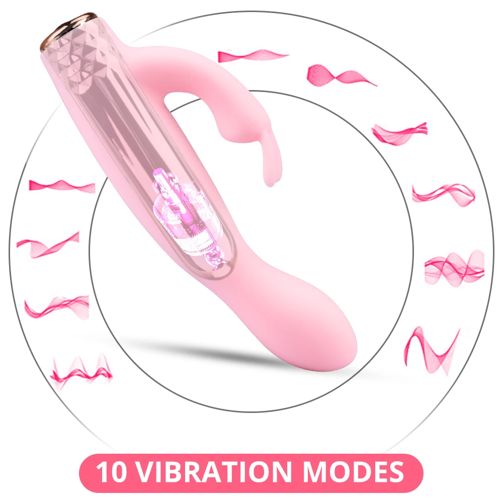 Фаллоимитатор силиконовый вибратор в виде кролика 10 дюймов водонепроницаемый