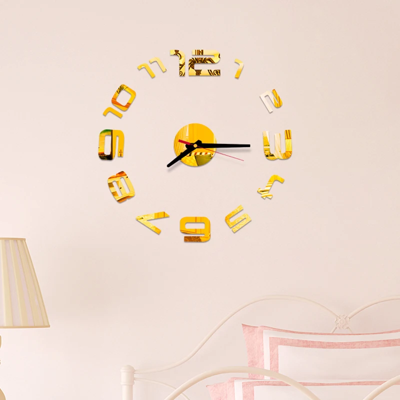 DIY 3D зеркальные настенные часы стикер домашний Декор зеркало для гостиной