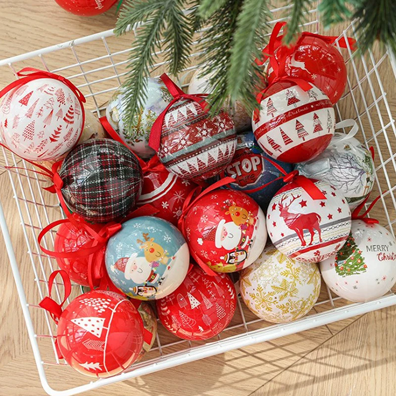 

Christmas Tree Balls Pendant Ornaments Hanging Ball Plastic Decorations For Home Holiday Navidad New Year Decor Gifts 7.5cm