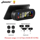 Система контроля давления в шинах Jansite, водонепроницаемая система контроля давления в шинах с 4 датчиками, цветным экраном, солнечной батареей
