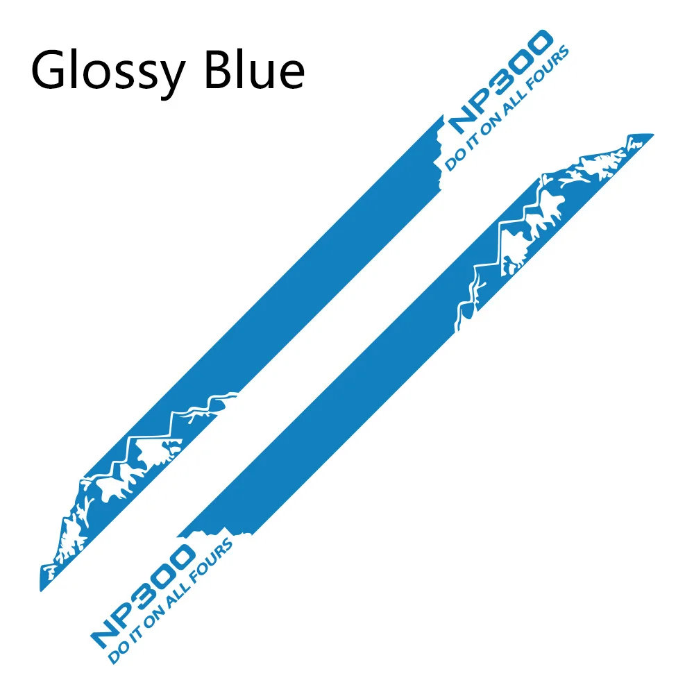 Glossy Blue 2 шт. автомобильные длинные полосы наклейки для Nissan NAVARA NP300 DIY Авто Боковая дверь виниловая пленка наклейка спортивный стиль Тюнинг автомобиля аксессуары - Название цвета: Glossy Blue