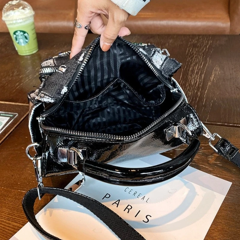 

Women's Designer Luxury Handbag 2021 Fashion New High Quality Denim with Leather Tote Sac A Main Shoulder Messenger Bag