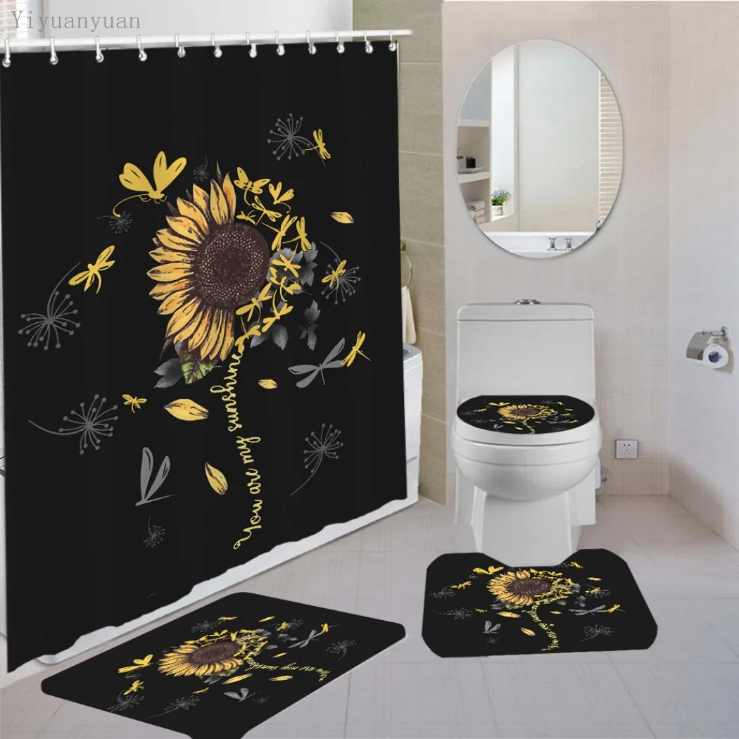 Economici Tappeto Da Bagno Per Tende Da Doccia In Poliestere Impermeabile Per Tende Da Bagno In Poliestere Set Tappetino Da Bagno Antiscivolo Per Cucina